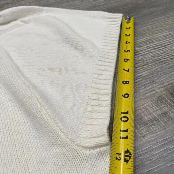 Anthropologie Ribbed Sweater Large Cream Knit Butterfly Sleeve Wool Blend EUC - Picture 11 of 13